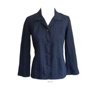 Chico's Size 0 US Small Navy Button-up Lightweight Jacket Top